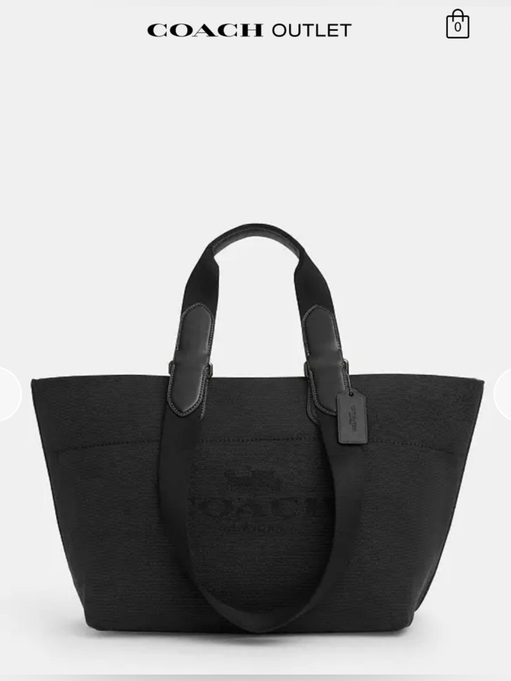 COACH Black Small Tour Tote with PRICE TAG.